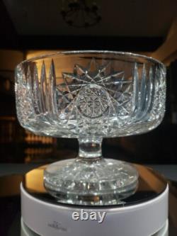 RARE Footed Pedestal Ferner bowl planter, American Brilliant Cut Glass Crystal