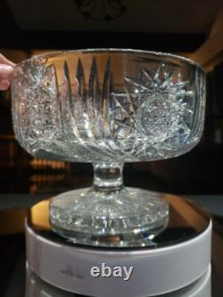 RARE Footed Pedestal Ferner bowl planter, American Brilliant Cut Glass Crystal