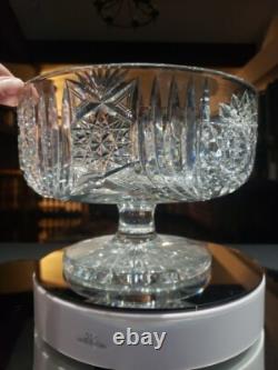 RARE Footed Pedestal Ferner bowl planter, American Brilliant Cut Glass Crystal