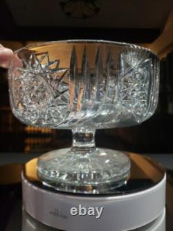 RARE Footed Pedestal Ferner bowl planter, American Brilliant Cut Glass Crystal