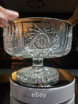 RARE Footed Pedestal Ferner bowl planter, American Brilliant Cut Glass Crystal