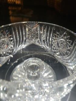 RARE Footed Pedestal Ferner bowl planter, American Brilliant Cut Glass Crystal