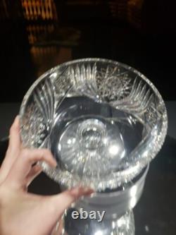 RARE Footed Pedestal Ferner bowl planter, American Brilliant Cut Glass Crystal