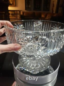 RARE Footed Pedestal Ferner bowl planter, American Brilliant Cut Glass Crystal