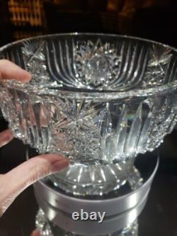 RARE Footed Pedestal Ferner bowl planter, American Brilliant Cut Glass Crystal