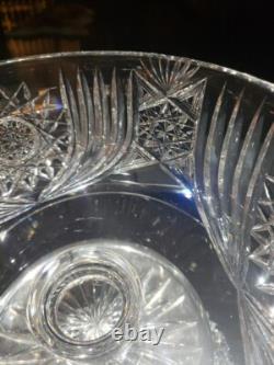 RARE Footed Pedestal Ferner bowl planter, American Brilliant Cut Glass Crystal