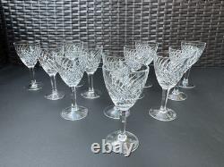 RARE Magnificent Set of 12 MCM Cut Crystal Liquor Cocktail Glasses 4 1/2 in MINT