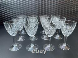 RARE Magnificent Set of 12 MCM Cut Crystal Liquor Cocktail Glasses 4 1/2 in MINT