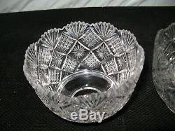 RARE PAIRAntique ABP Brilliant Cut Crystal GlassLamp Light SHADE2 1/4 Fitter