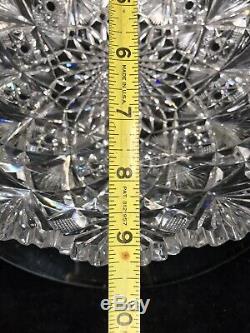 RARE STUNNING Antique ABC Cut Crystal Glass Saw Tooth Bowl Amazing Detail