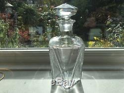RARE Signed BACCARAT DECANTER triangular PRISM Heavy VINTAGE Cut glass Crystal