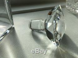 RARE Signed BACCARAT DECANTER triangular PRISM Heavy VINTAGE Cut glass Crystal