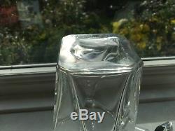 RARE Signed BACCARAT DECANTER triangular PRISM Heavy VINTAGE Cut glass Crystal