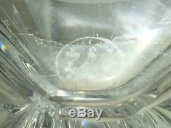 RARE Signed BACCARAT DECANTER triangular PRISM Heavy VINTAGE Cut glass Crystal