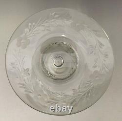 RARE! Stunning HAWKES Crystal Footed Vase, Satin Iris Pattern, 8 7/8 Tall