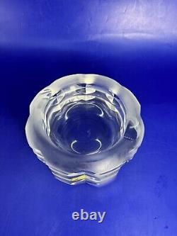ROSENTHAL Frosted Satin Art Glass Cut Crystal Ashtray 5 Germany Vintage 3 lbs