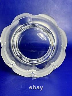 ROSENTHAL Frosted Satin Art Glass Cut Crystal Ashtray 5 Germany Vintage 3 lbs