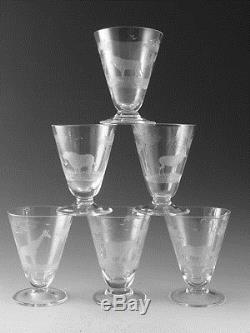 ROWLAND WARD Crystal Cocktail / Sherry Glass Set (6) Cut by Moser