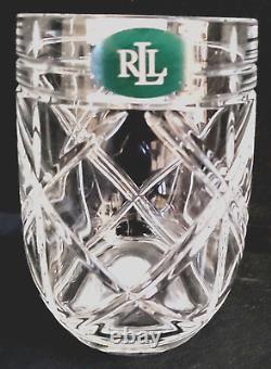 Ralph Lauren Brogan Cut Crystal Stemless Glass Nwt