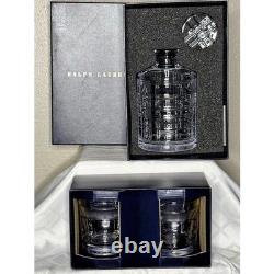 Ralph Lauren Cut Crystal Decanter and Whiskey Glass Set