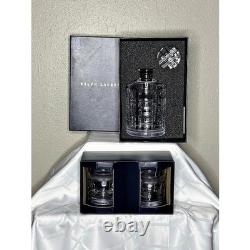 Ralph Lauren Cut Crystal Decanter and Whiskey Glass Set