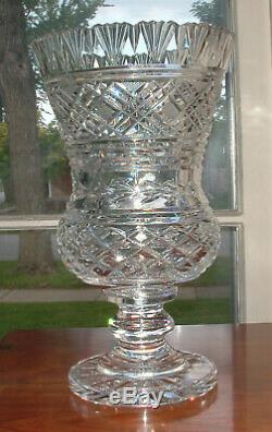 Rare 10 Waterford Cut Crystal Georgian Thistle Footed Vase Master Cutter