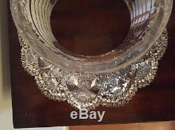 Rare 15 Hawkes & Co, Brilliant Cut Crystal Punchbowl with Stand, Holland Pattern
