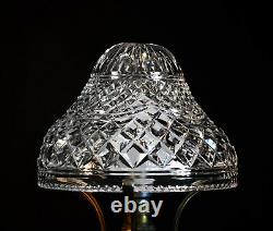 Rare 1940s art deco fine cut glass prismatic crystal toad stool-shape table lamp