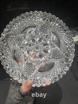 Rare 7 Plate, Antique American brilliant Period Cut glass Crystal J Hoare 932
