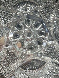 Rare 7 Plate, Antique American brilliant Period Cut glass Crystal J Hoare 932
