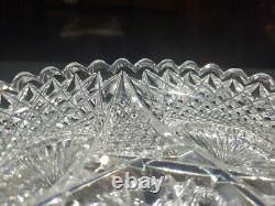 Rare 7 Plate, Antique American brilliant Period Cut glass Crystal J Hoare 932