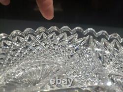 Rare 7 Plate, Antique American brilliant Period Cut glass Crystal J Hoare 932