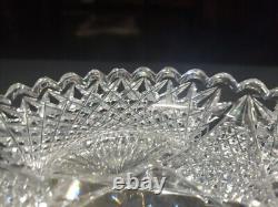 Rare 7 Plate, Antique American brilliant Period Cut glass Crystal J Hoare 932