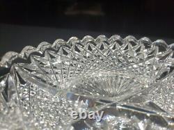 Rare 7 Plate, Antique American brilliant Period Cut glass Crystal J Hoare 932