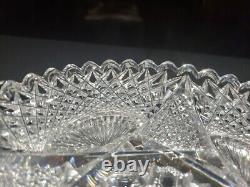 Rare 7 Plate, Antique American brilliant Period Cut glass Crystal J Hoare 932