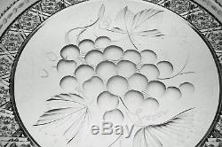 Rare Abp Cut Glass Crystal Frisbee Style Plate Signed Tuthill