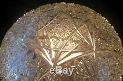 Rare American Brilliant Period Antique Cut Crystal Table Lamp, All Prisms Intact