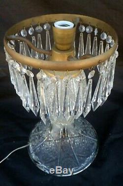 Rare American Brilliant Period Antique Cut Crystal Table Lamp, circa 1900