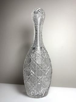 Rare Antique ABP American Brilliant Cut Glass Bowling Pin Decanter Harvard 15in Rare Antique ABP American Brilliant Cut Glass Bowling Pin Decanter Harvard 15in