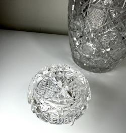 Rare Antique ABP American Brilliant Cut Glass Bowling Pin Decanter Harvard 15in Rare Antique ABP American Brilliant Cut Glass Bowling Pin Decanter Harvard 15in