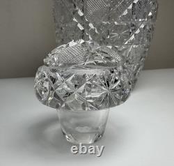 Rare Antique ABP American Brilliant Cut Glass Bowling Pin Decanter Harvard 15in
