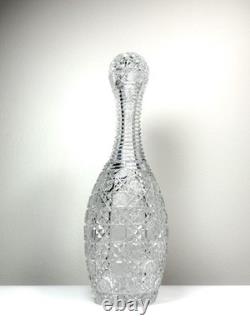 Rare Antique ABP American Brilliant Cut Glass Bowling Pin Decanter Harvard 15in Rare Antique ABP American Brilliant Cut Glass Bowling Pin Decanter Harvard 15in