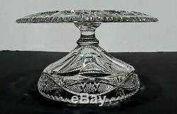 Rare Antique Abp Libbey Cut Glass Crystal Novelty Toupee Stand Signed 1910-1920