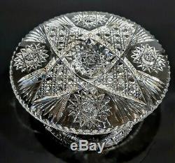 Rare Antique Abp Libbey Cut Glass Crystal Novelty Toupee Stand Signed 1910-1920