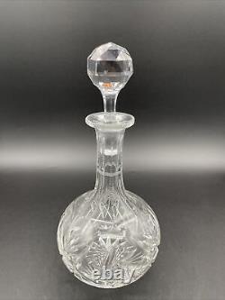 Rare! Antique American Brilliant Cut Glass Crystal Decanter 11 Tall