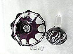 Rare Antique BACCARAT Crystal Amethyst Cut to Clear Perfume Bottle Vanity Set