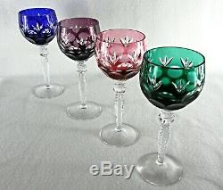 Rare Antique BACCARAT Flawless Crystal 4 x Large Cut to Clear Wine Goblet