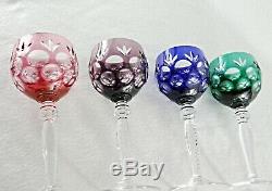Rare Antique BACCARAT Flawless Crystal 4 x Large Cut to Clear Wine Goblet