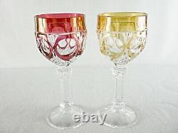 Rare Antique BACCARAT Flawless Crystal 8 x Large Wine Goblet with Deep Cut