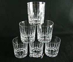 Rare Antique BACCARAT Flawless Crystal Glass Set 6 x Whiskey Tumbler with Deep Cut